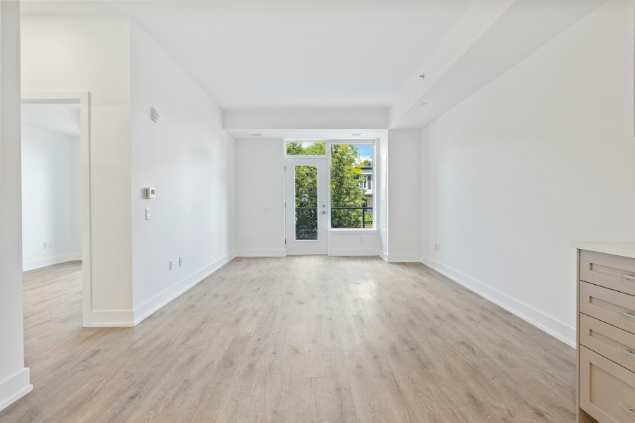 Empty living room before staging